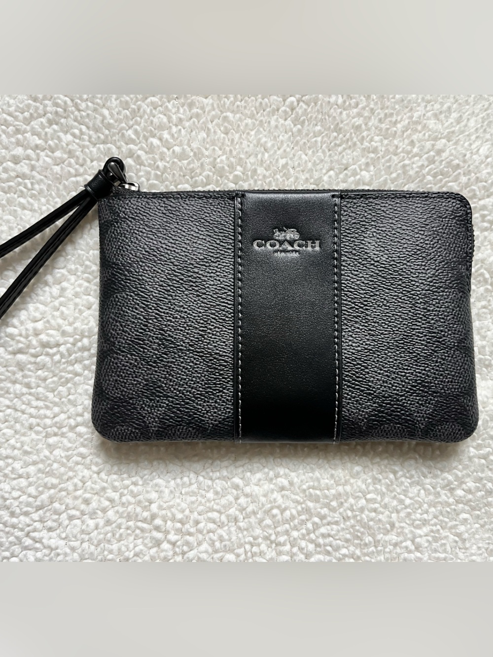 NWT Coach Black Leather Wristlet with Strap - Picture 3 of 11